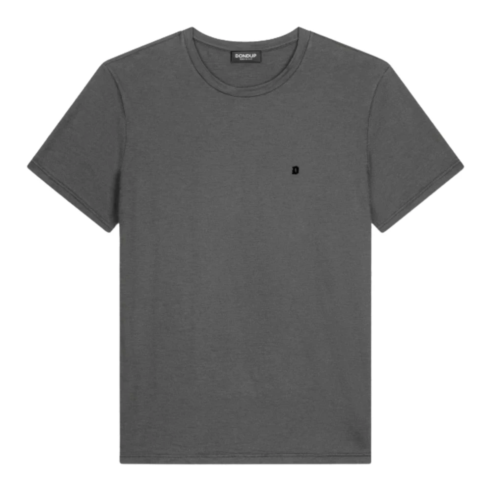 Dondup Men's Gray T-Shirt Girocollo Regular In Jersey Fiammato