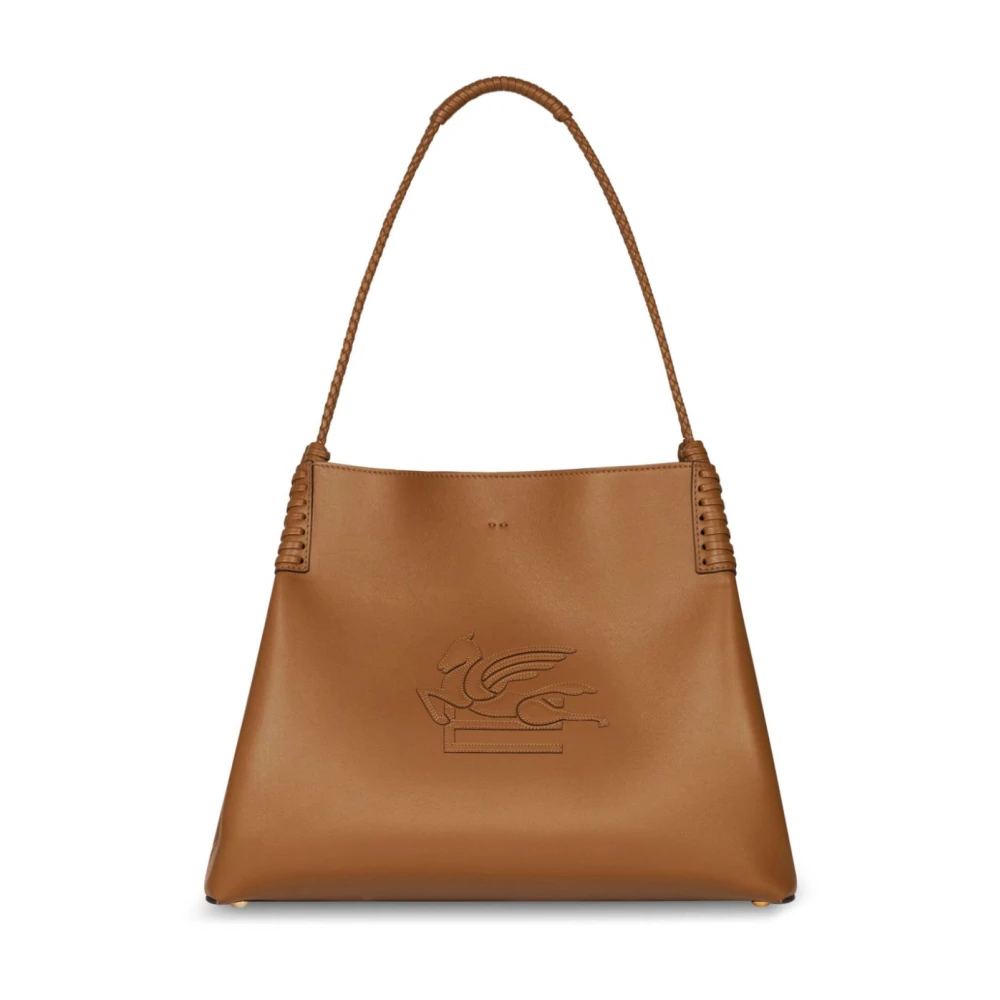 ETRO Bruine leren boodschappentas met Pegasus Brown Dames