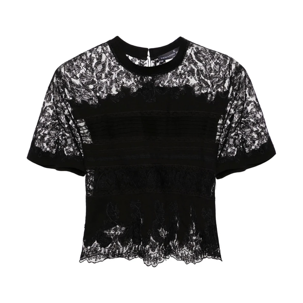 Ermanno Scervino Casual T-shirt met uniek ontwerp Black Dames