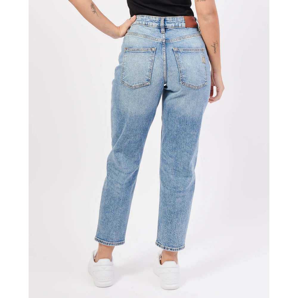Fracomina Blauwe Mom Fit Carrot Denim Jeans Blue Dames