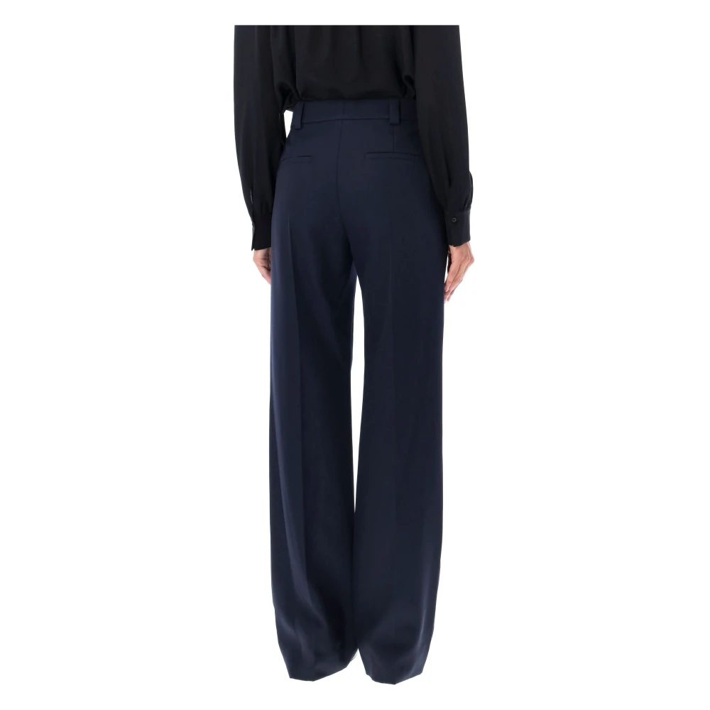 Chloé Hoge taille wijde pijpen wollen broek Blue Dames