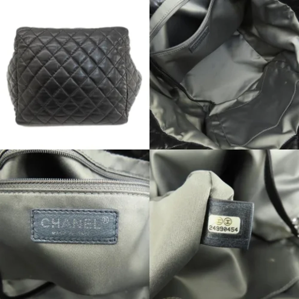 Chanel Vintage Pre-owned Leather totes Black Dames