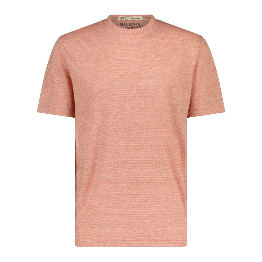 Maurizio Baldassari Linnen-Wol Mix T-Shirt Orange Heren