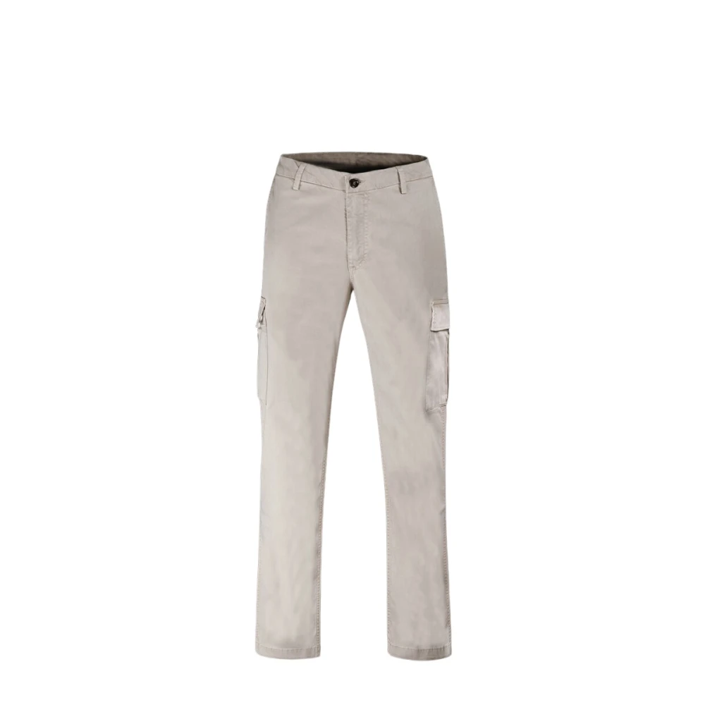 Moorer Men's Beige Slim-Fit Trousers, S, Brody-Trk Trousers