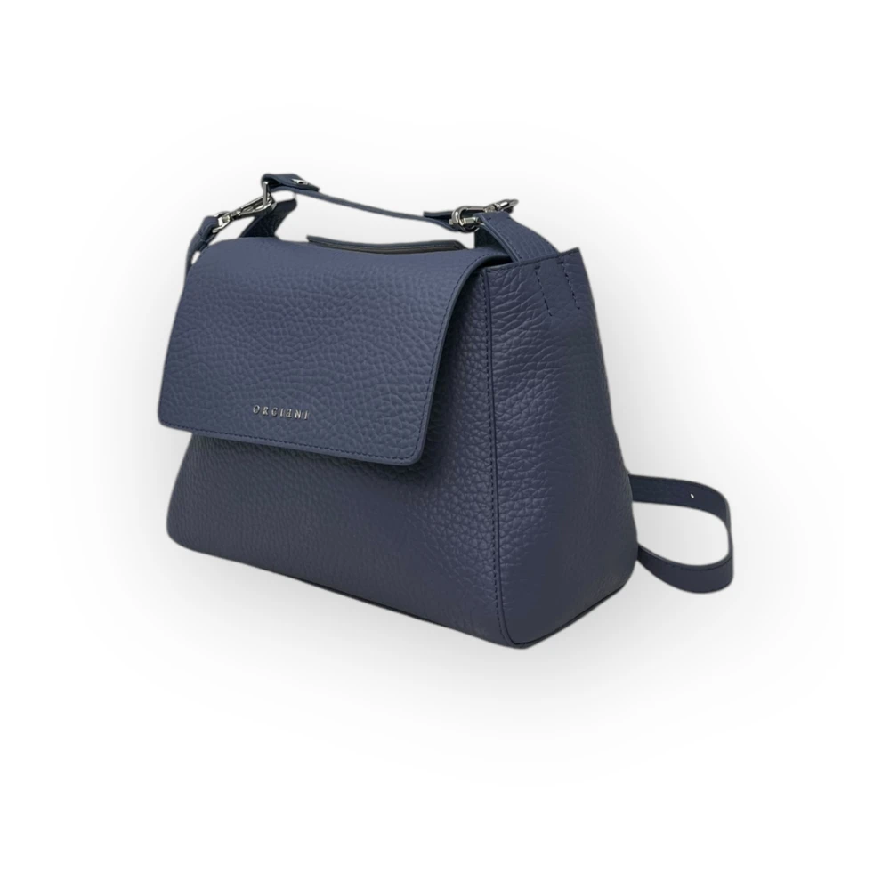 Orciani Zachte leren crossbody tas Blue Dames