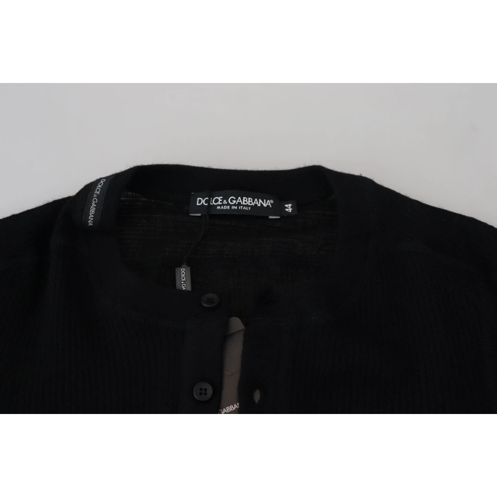 Dolce & Gabbana Luxe Zwarte Kasjmiertrui Black Heren