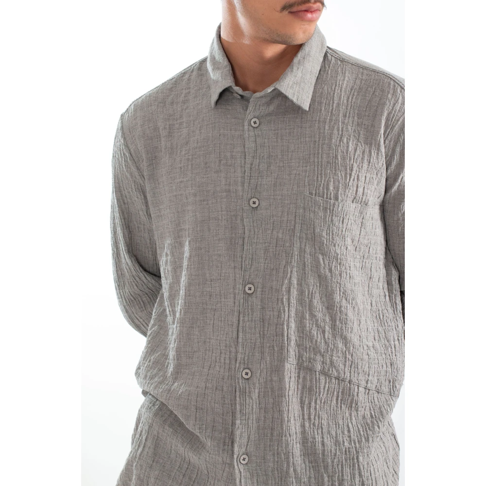 Transit Geëmbosseerd los shirt Gray Heren