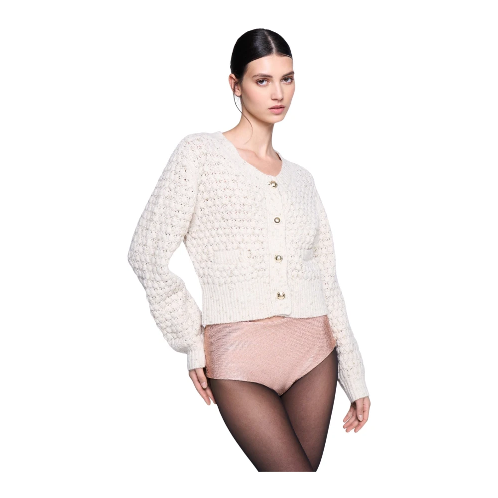 Silvian Heach Gebreide crop cardigan Beige Dames