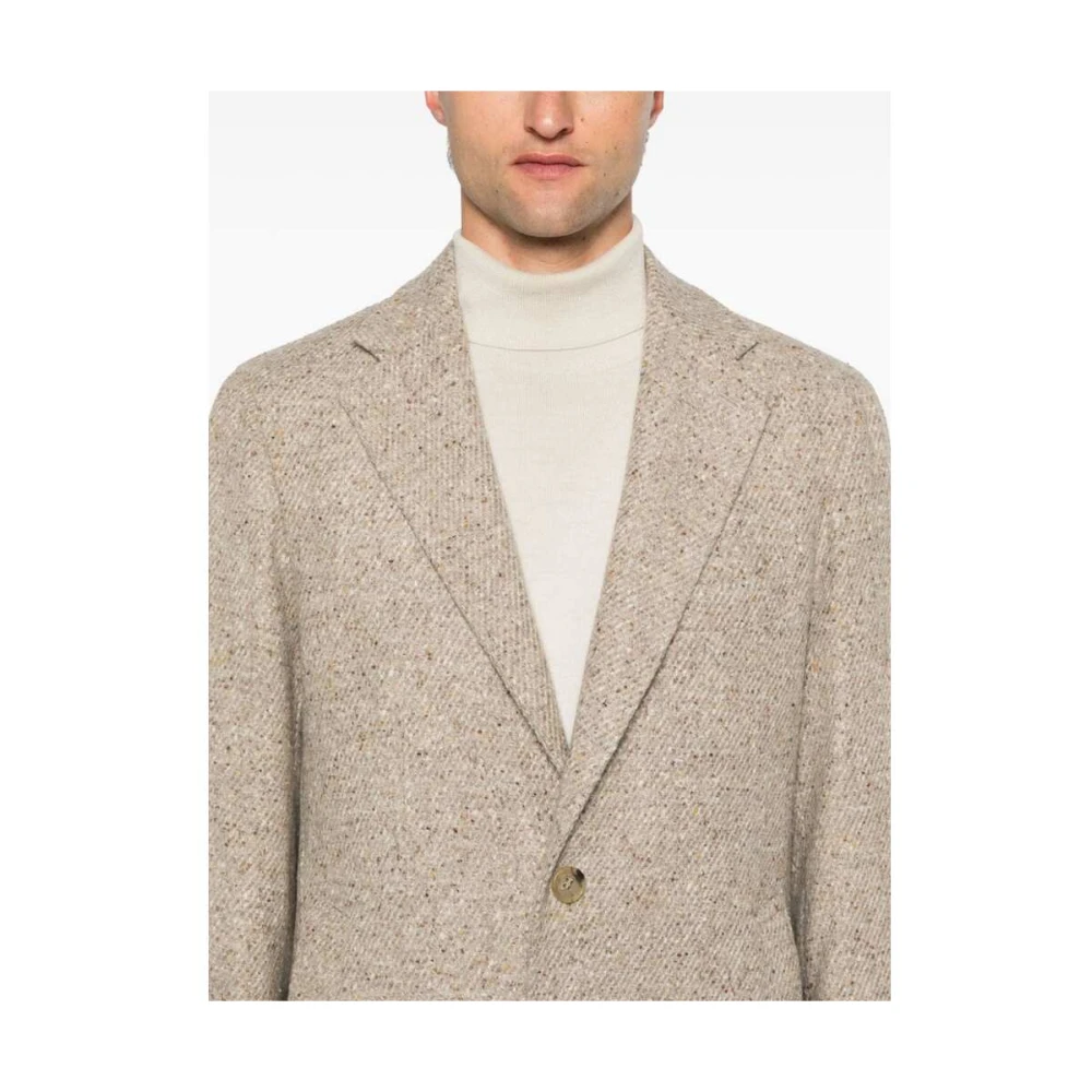 Gabo Napoli Bruine Wollen Jas Keperbinding Brown Heren