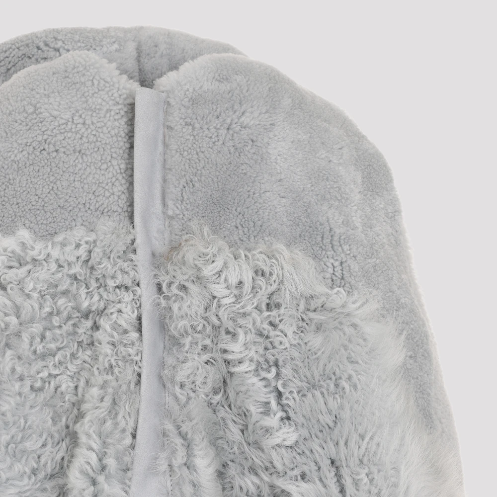 Rick Owens Blauwe Shearling Cape Blue Dames