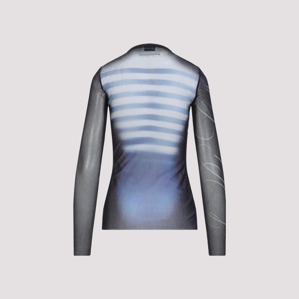 Jean Paul Gaultier Blauwe Topkleding met Unieke Print Blue Dames