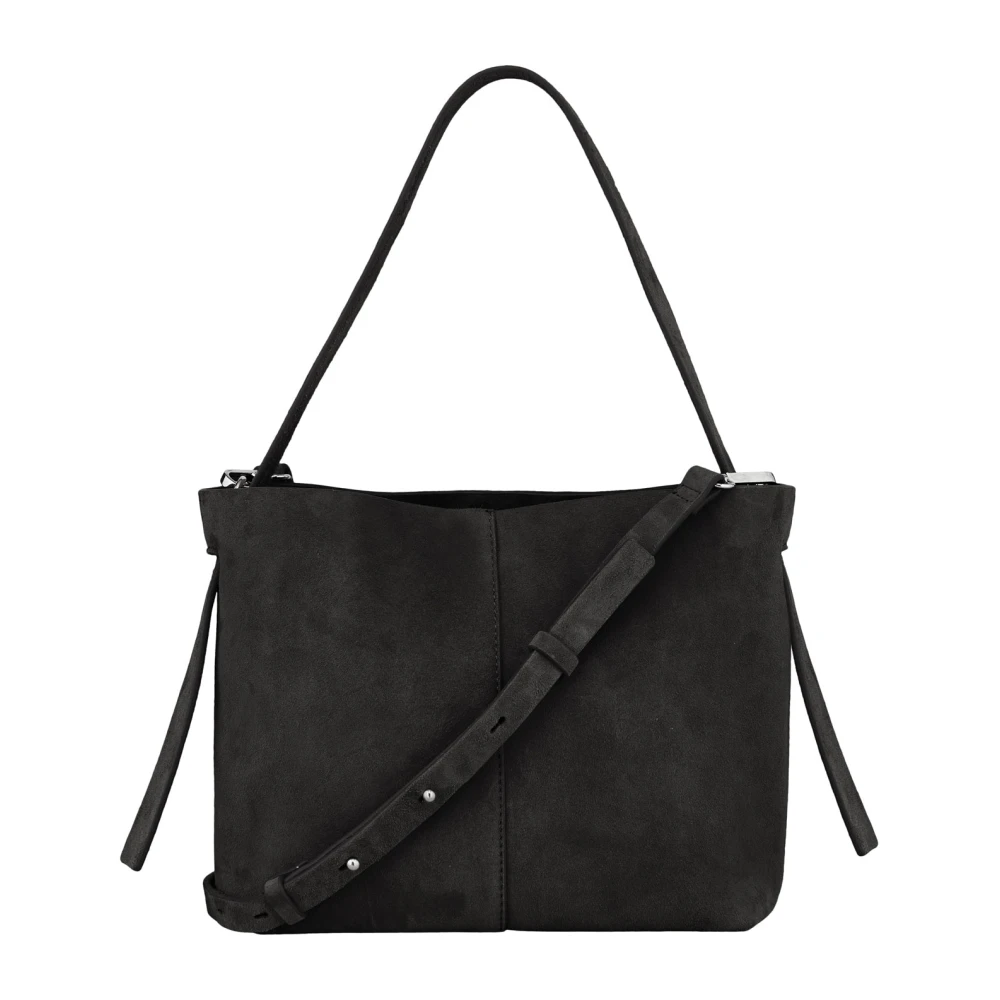 Svart Semsket Liten Crossbody-veske