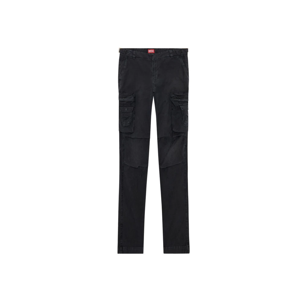 Diesel Slim-Fit Cargo Jeans voor Mannen Black Heren
