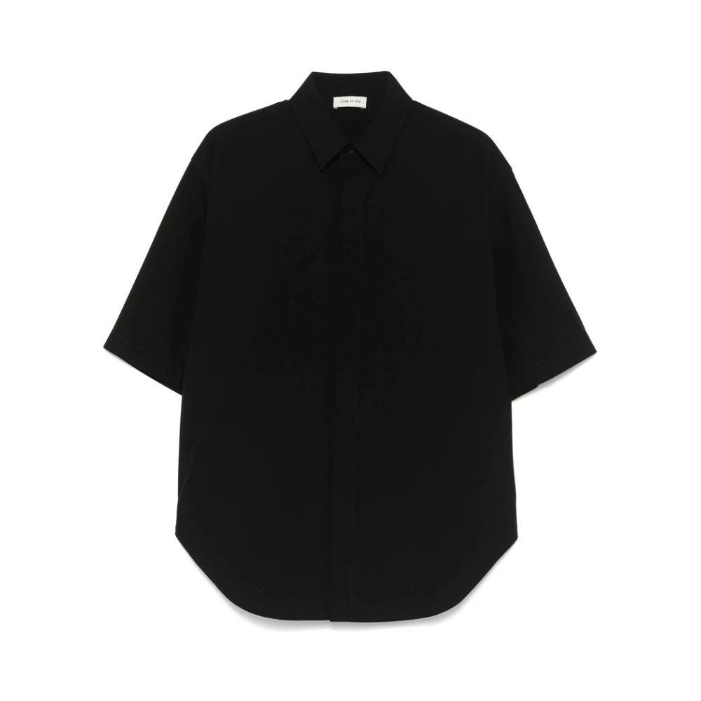 Fear Of God Zwarte Overhemd met Knoopsluiting en Plooien Black Heren