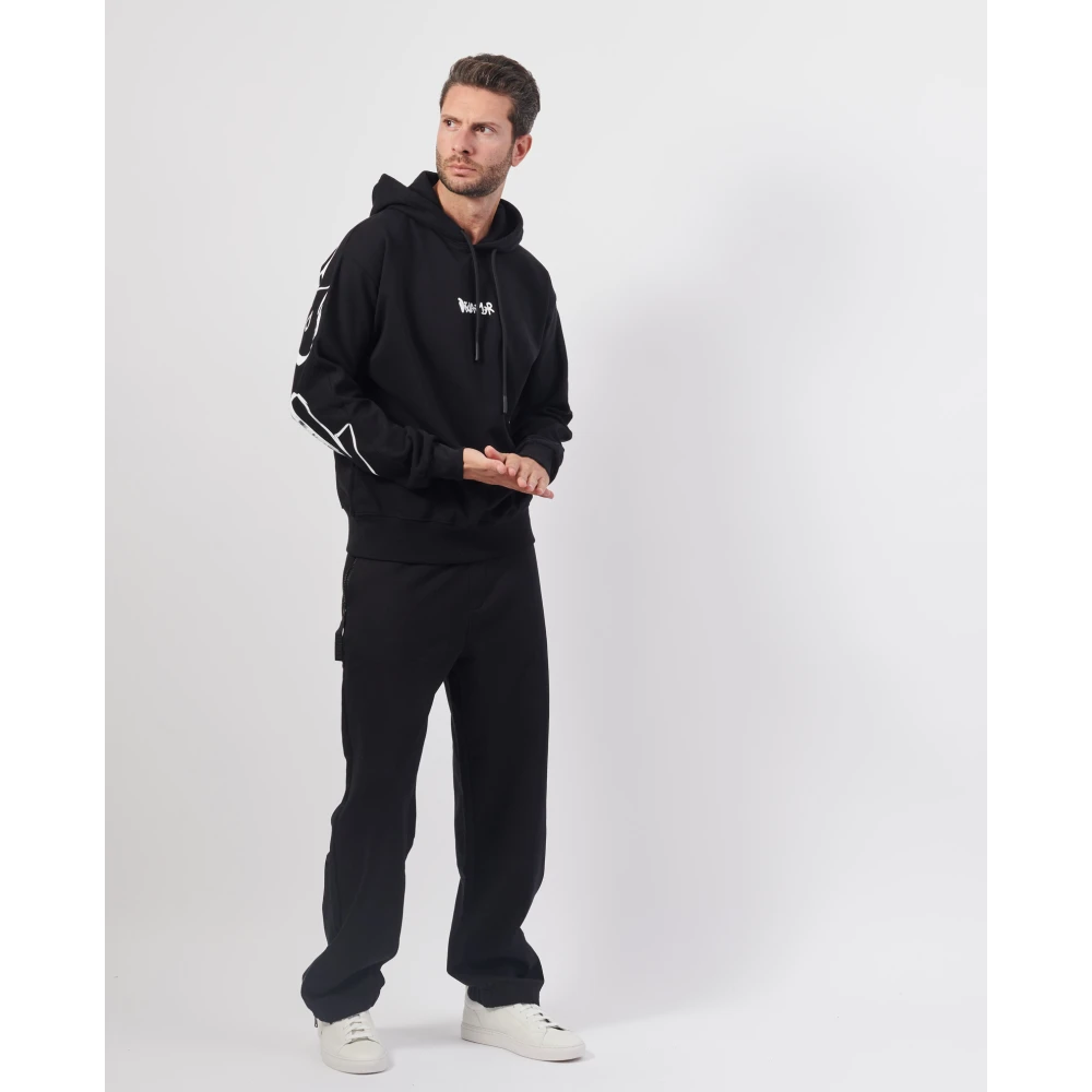 Disclaimer Zwarte hoodie met Maxi-logo Black Heren