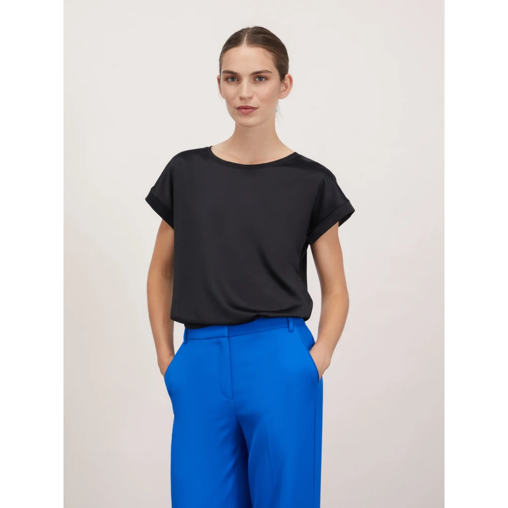 Motivi T-shirt gemaakt van twee verschillende materialen Black Dames
