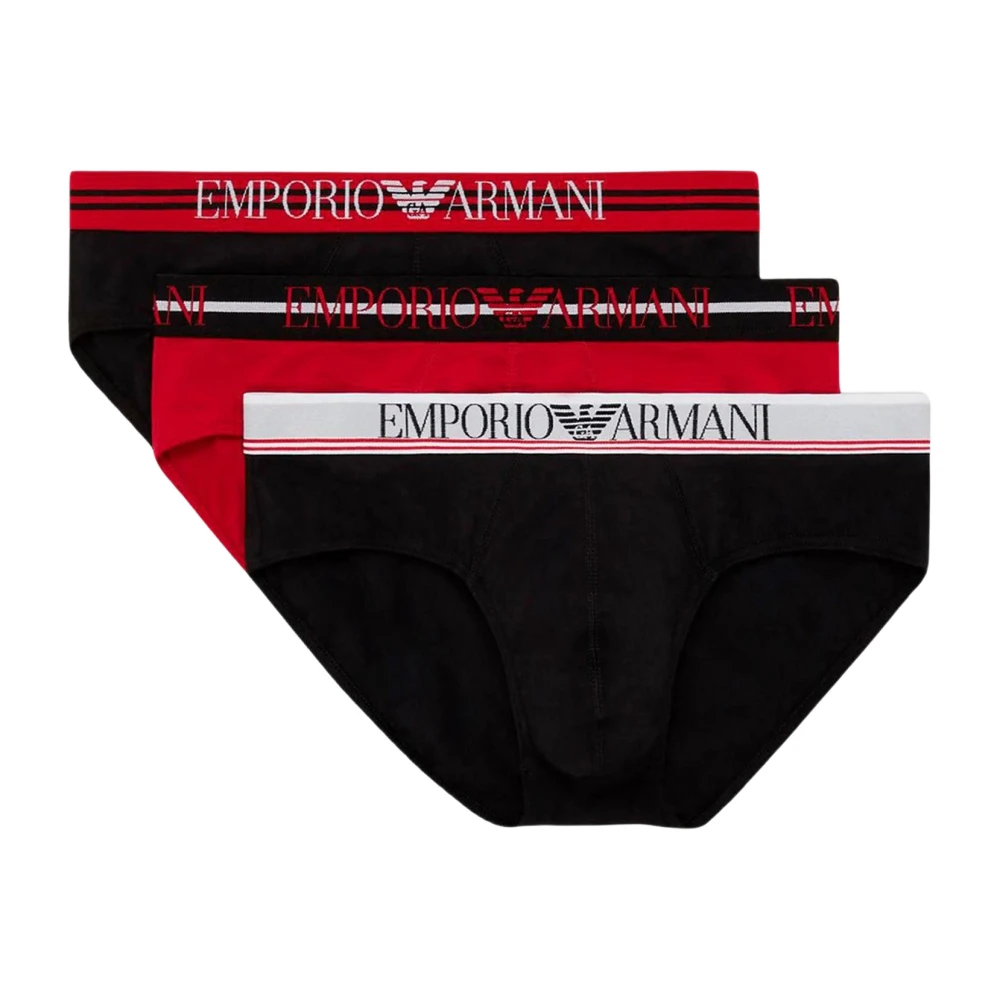 Emporio Armani Rode Print Ondergoed voor Mannen Multicolor Heren