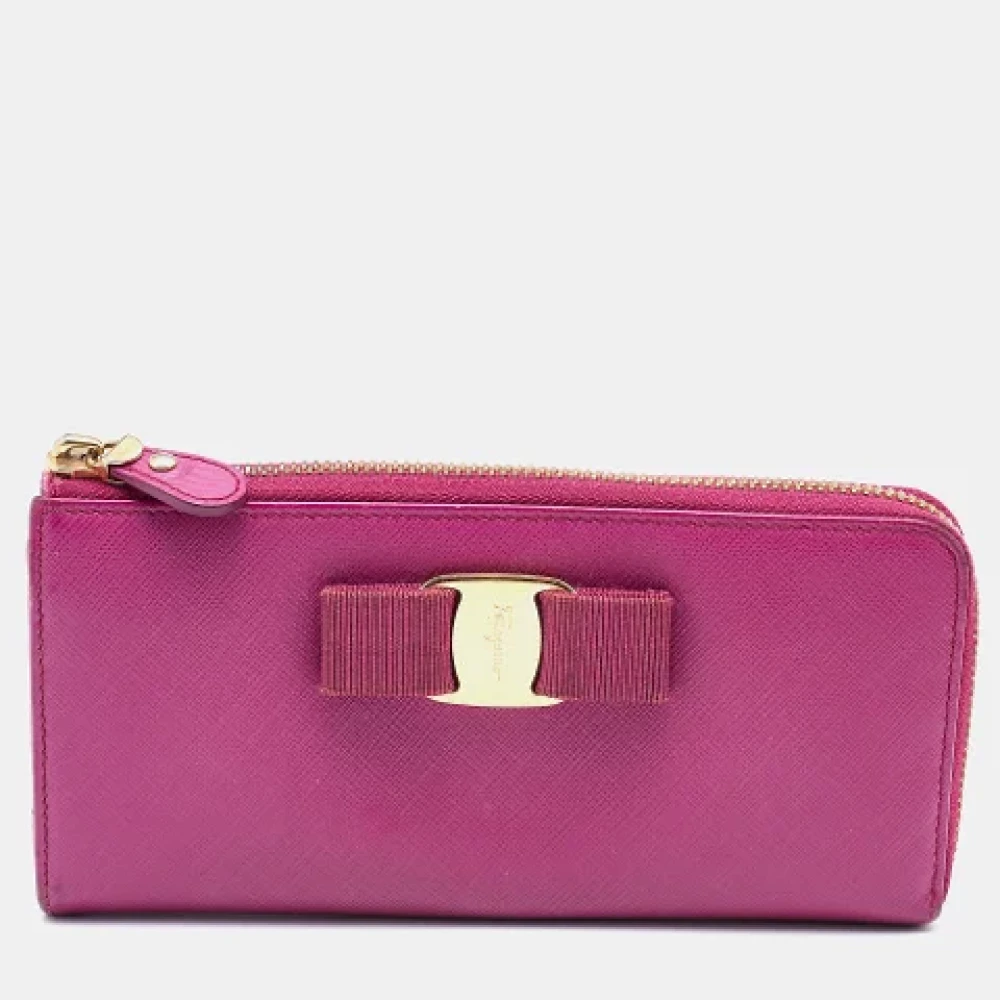 Salvatore Ferragamo Pre-owned Fabric wallets Pink Dames