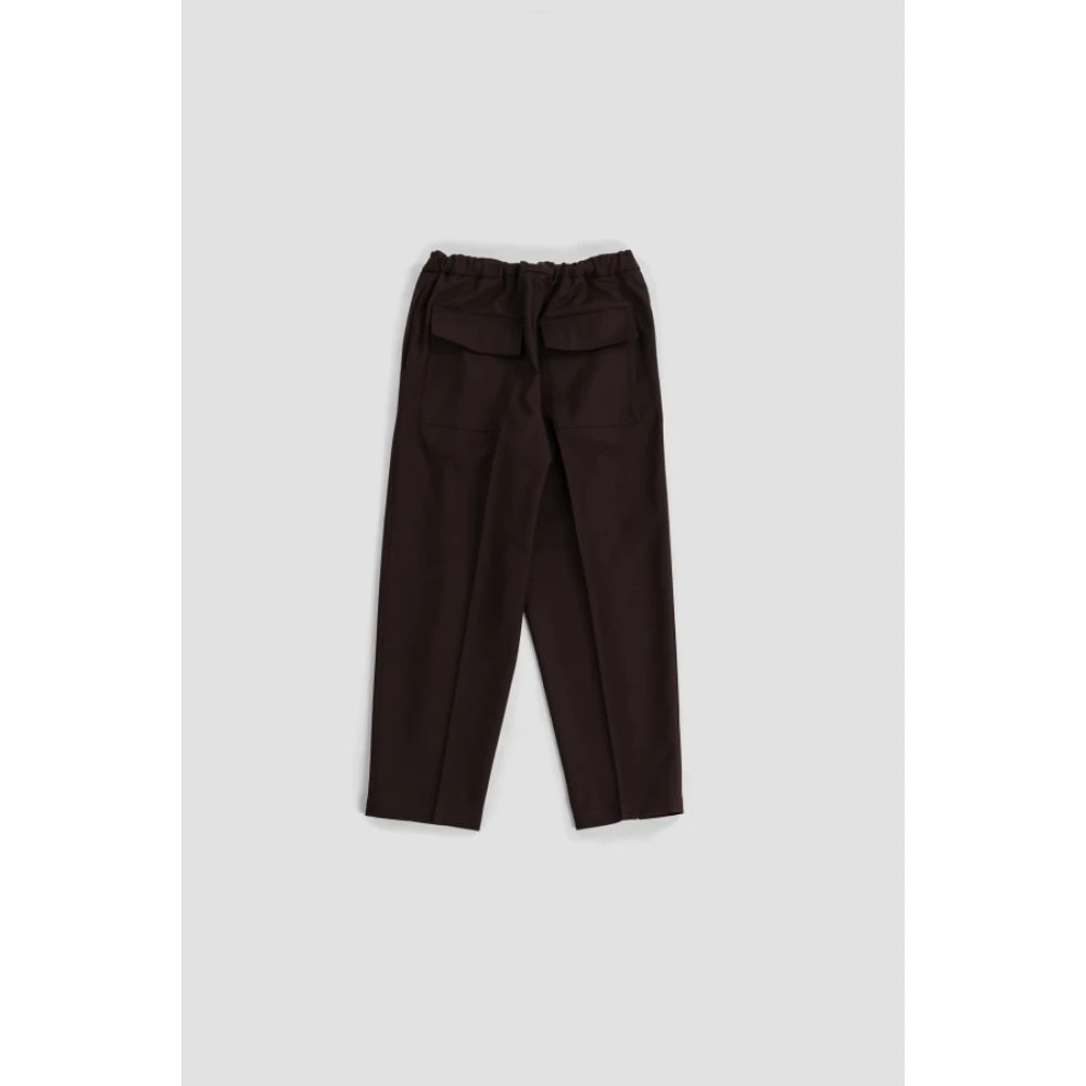 Jil Sander Burgundy Casual Cropped Broek Elastische Taille Brown Heren
