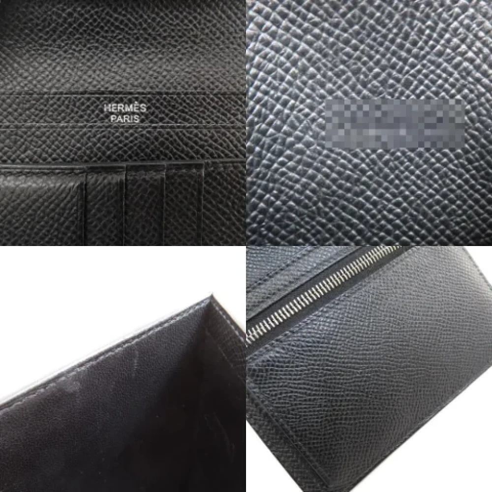 Hermès Vintage Pre-owned Leather wallets Black Dames
