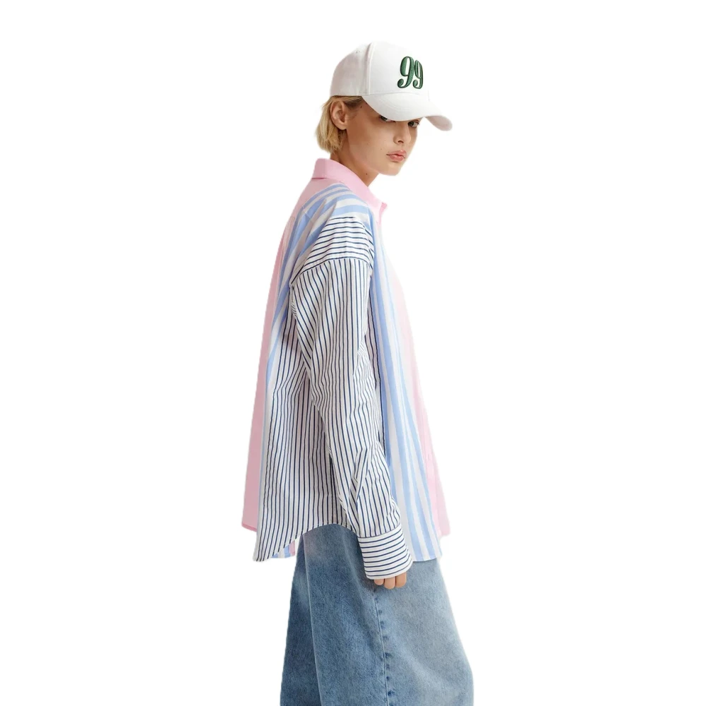 Essentiel Antwerp Oversized Button-Up Shirt Lichtgewicht Hemix Multicolor Dames
