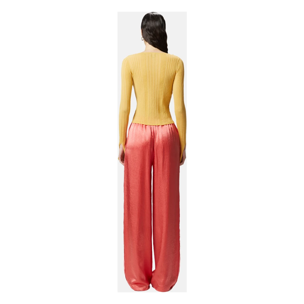 pinko Transparante Crepe Breiwerk Yellow Dames