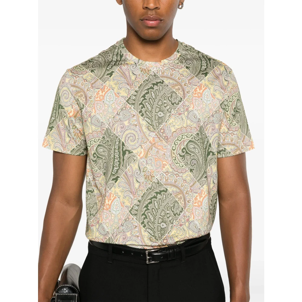 ETRO Casual Katoenen T-Shirt X0840 Multicolor Heren