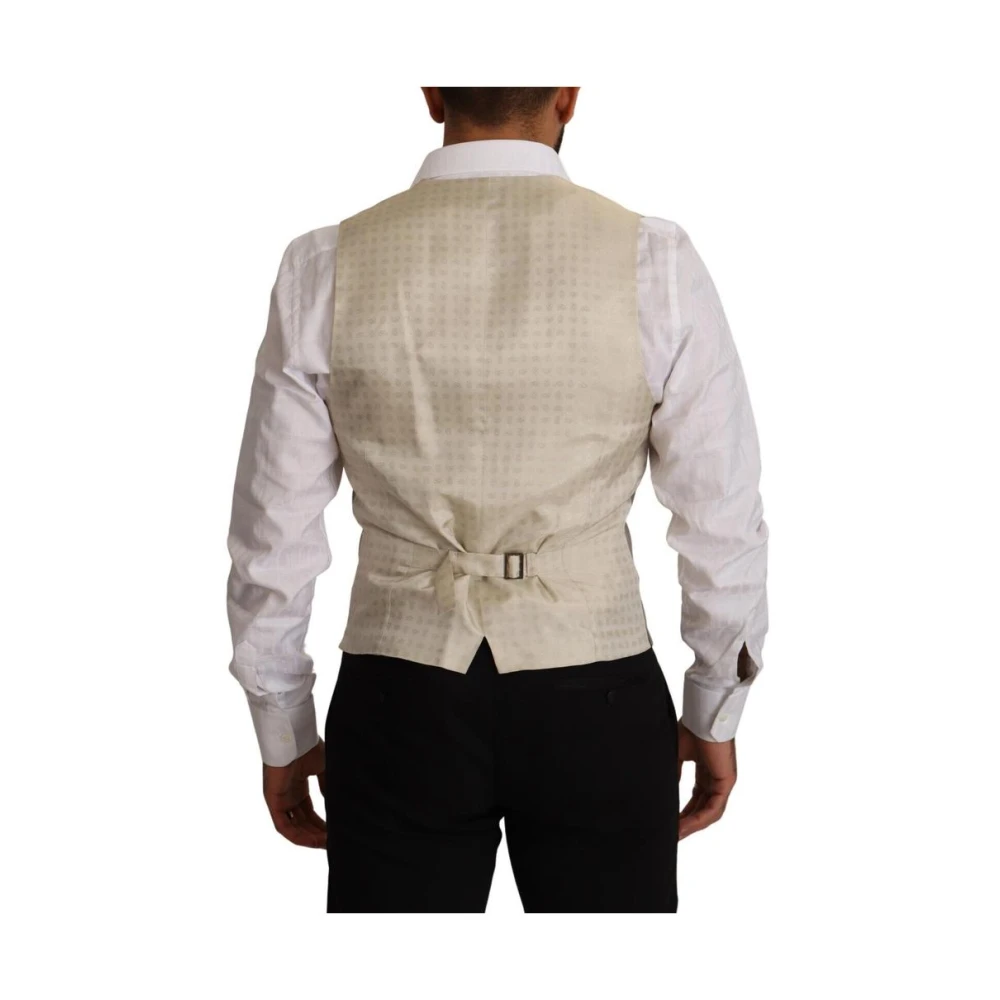 Dolce & Gabbana Beige Single Breasted Vest Beige Heren