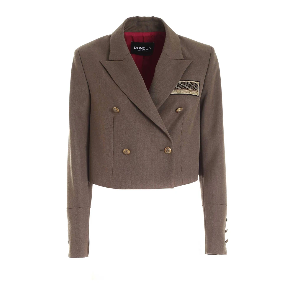 Dondup Cropped Blazer Jacka Brown, Dam