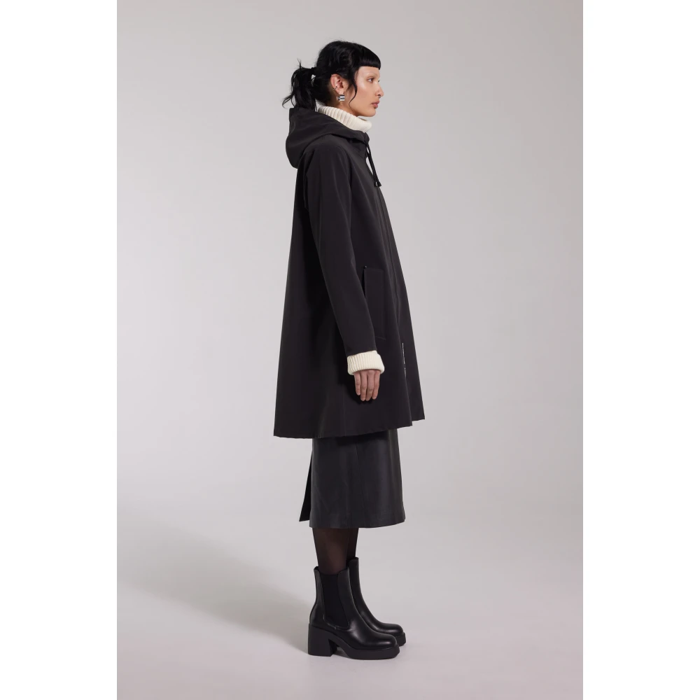 Stutterheim Lichtgewicht Matte Rits Regenjas Black Dames