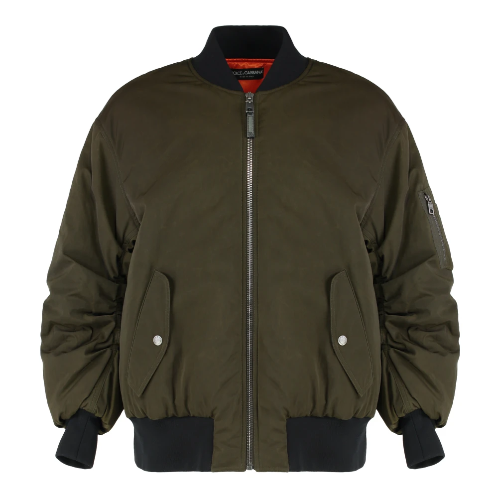 Dolce & Gabbana Women's Green Bomber Jackets, S, Oversized Bomber Jacket
