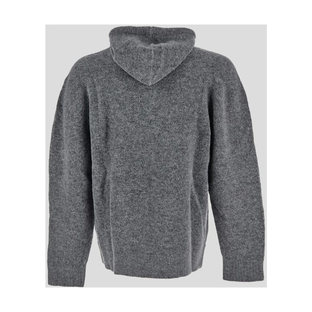 Laneus Wollen Gebreide Hoodie Gray Heren