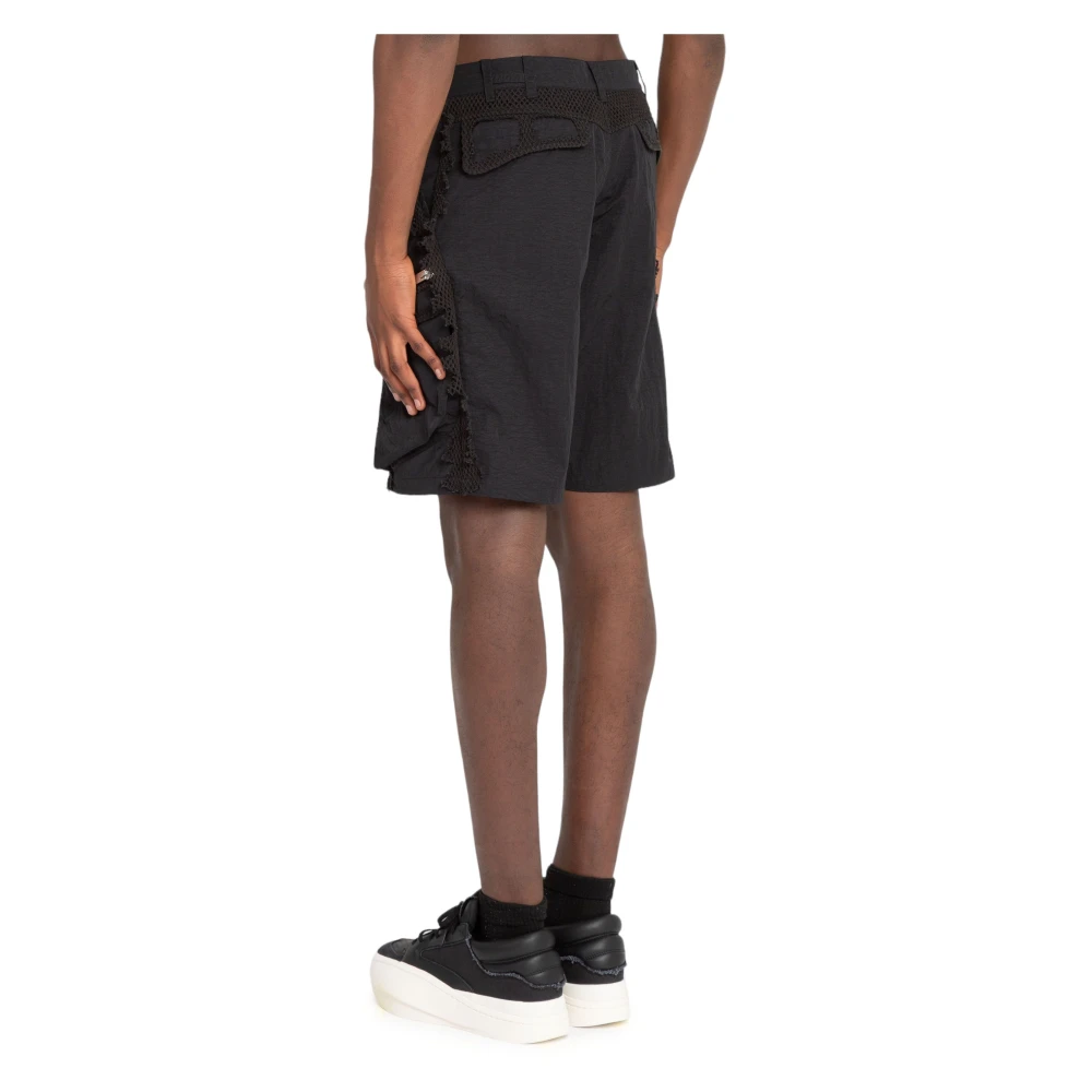 Heliot Emil Zwarte Sferische Cargo Shorts Black Heren