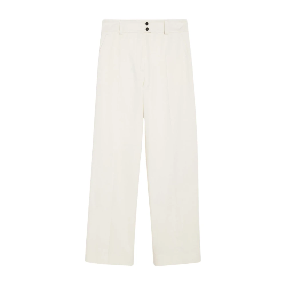 Max Mara Weekend Livigno Katoenen Gabardine Broek Beige Dames