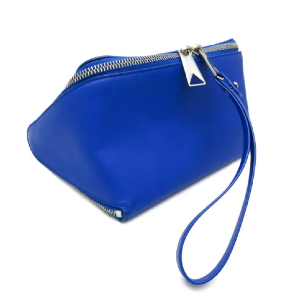 Bottega Veneta Vintage Pre-owned Leather clutches Blue Unisex