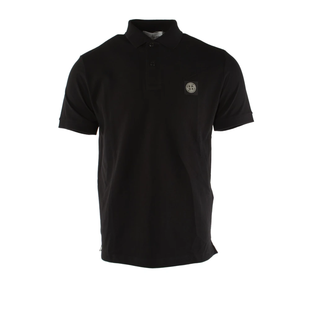 Stone Island Slim Fit Zwarte Polo Shirt Black Heren