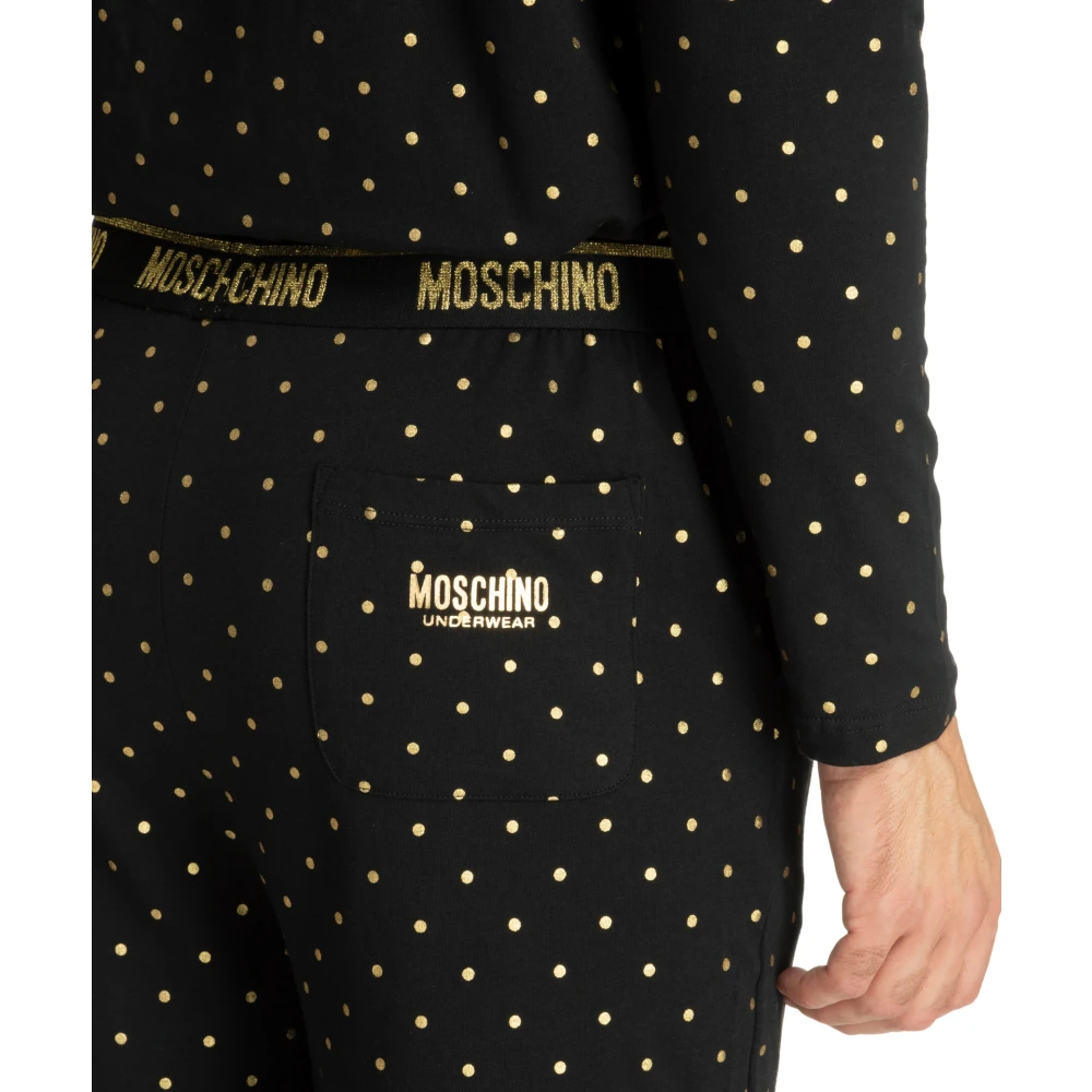 Moschino Pyjama met Polka Dot Patroon en Elastische Taille Black Heren