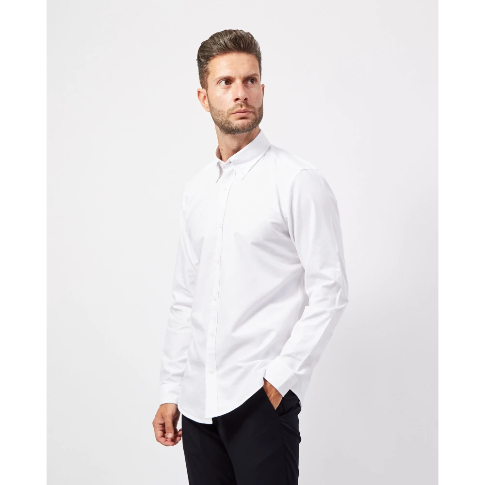Hugo Boss Witte Oxford Overhemd met Natuurlijke Wassing White Heren