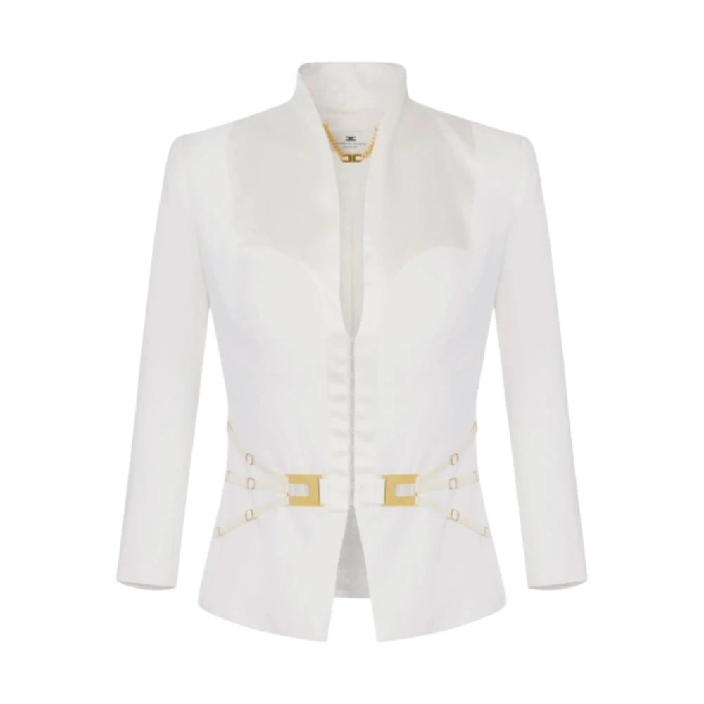 Elisabetta Franchi Women's White Blazers, Xs, Blazers