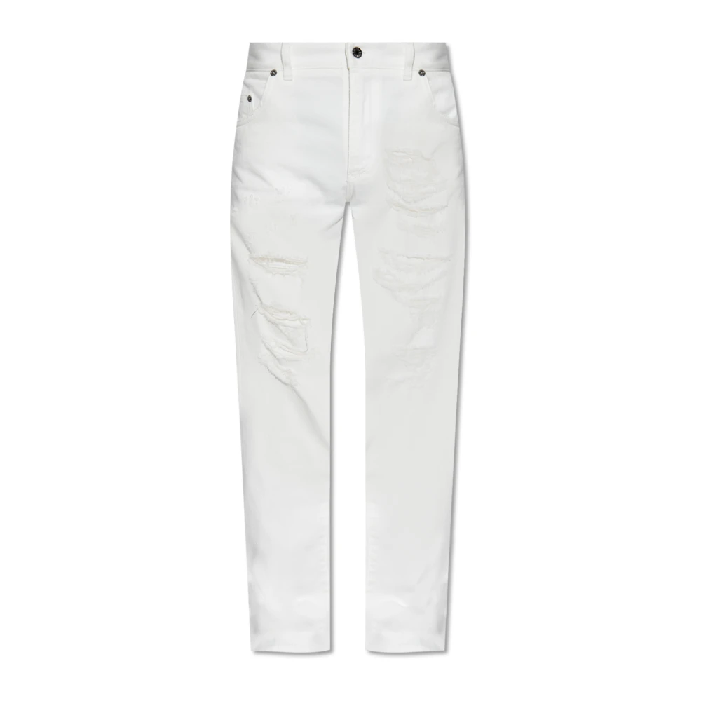 Dolce & Gabbana Jeans met vintage-effect White Heren