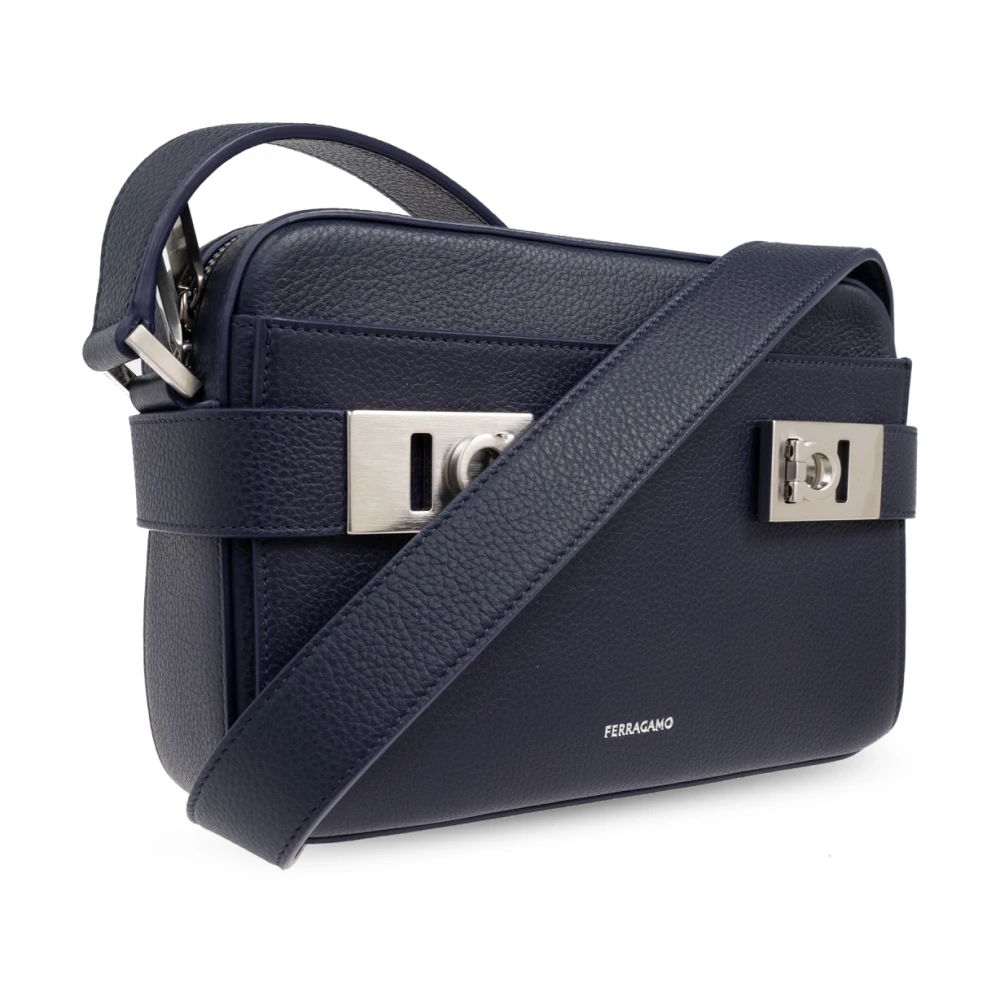 Salvatore Ferragamo Schoudertas Twins Blue Heren
