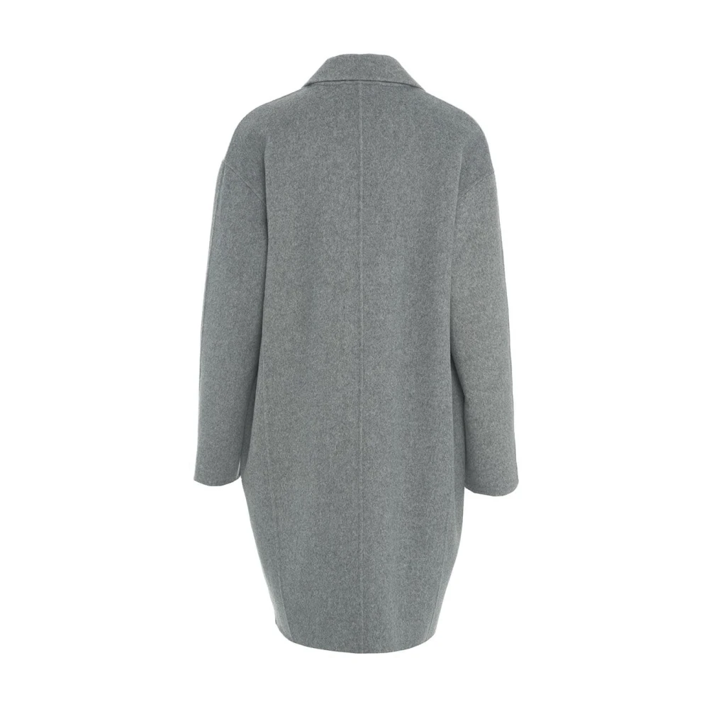 Kaos Elegante Grijze Wollen Jas Gray Dames