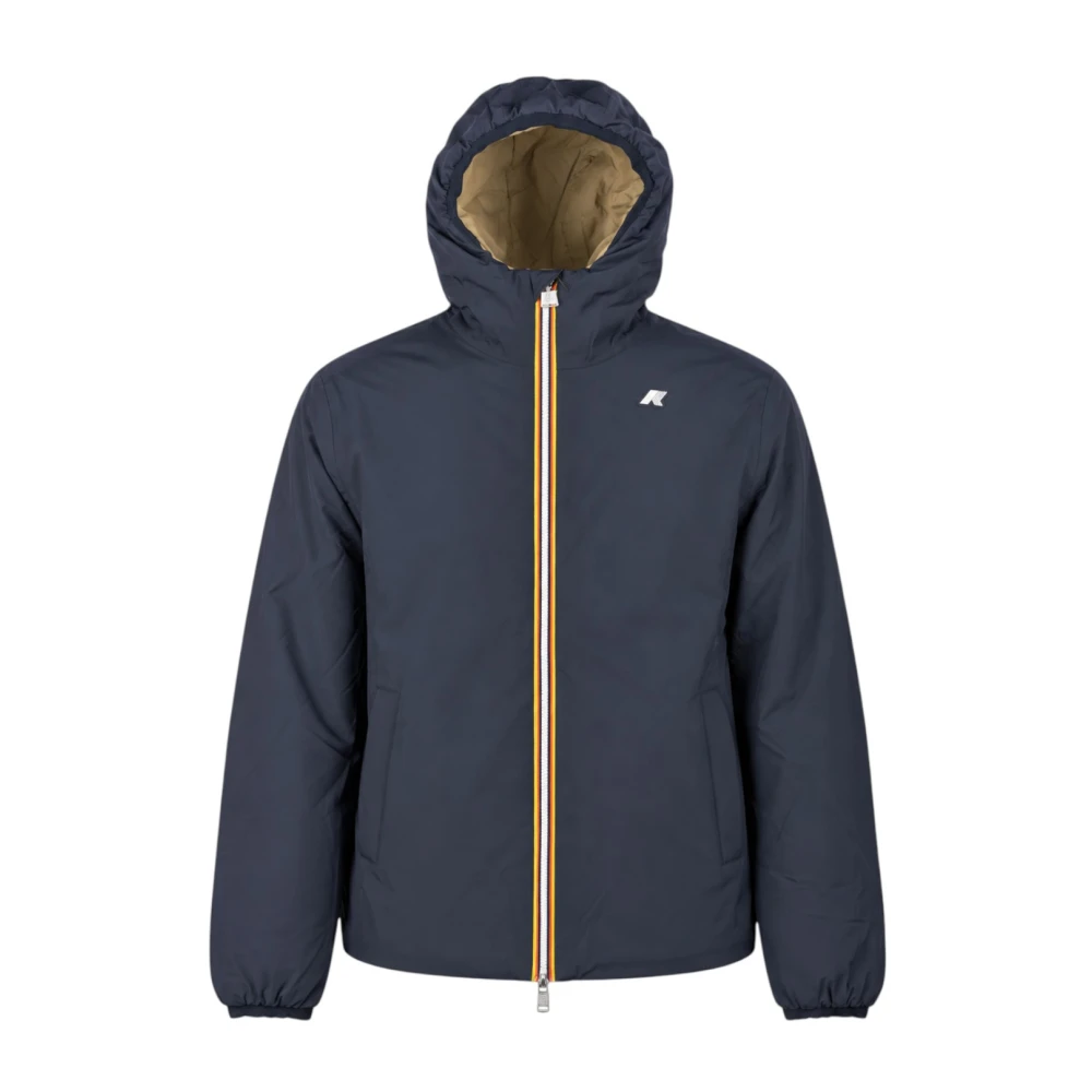 K-Way Jack St Warm Short Reversible Parka Men's Navy Blue/Green Medium - La Redoute - Image 5
