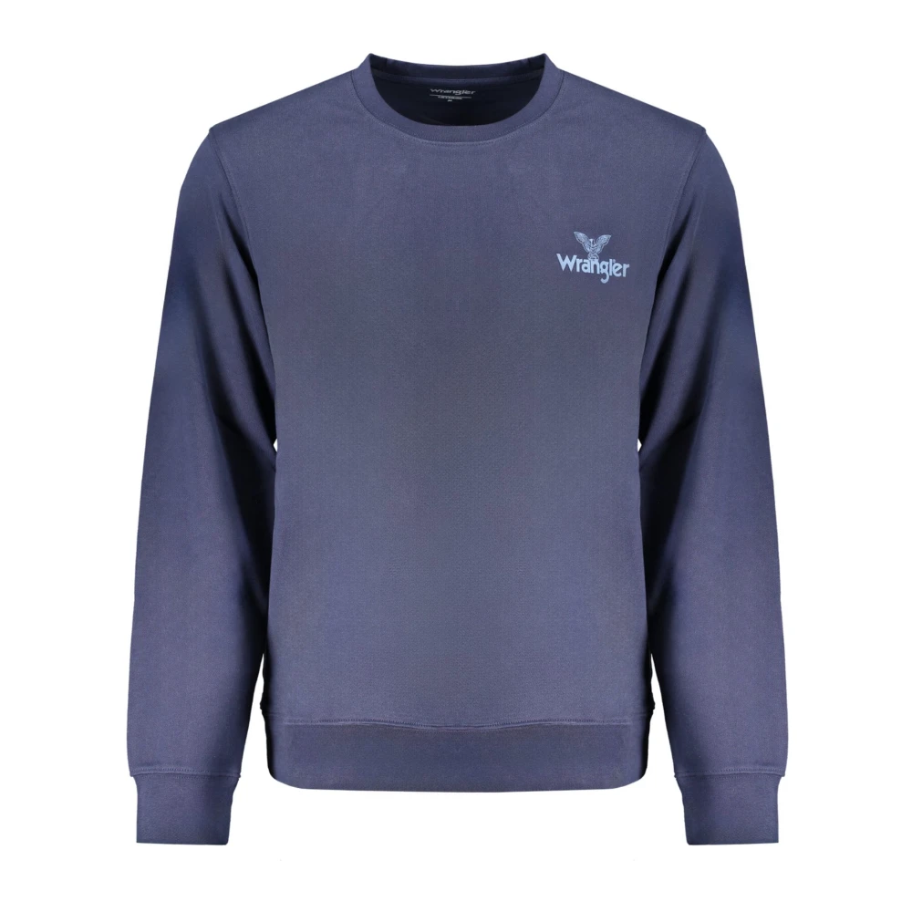 Wrangler Men's Blue Sweatshirts, L, Crew Neck Jumper With Logo Print