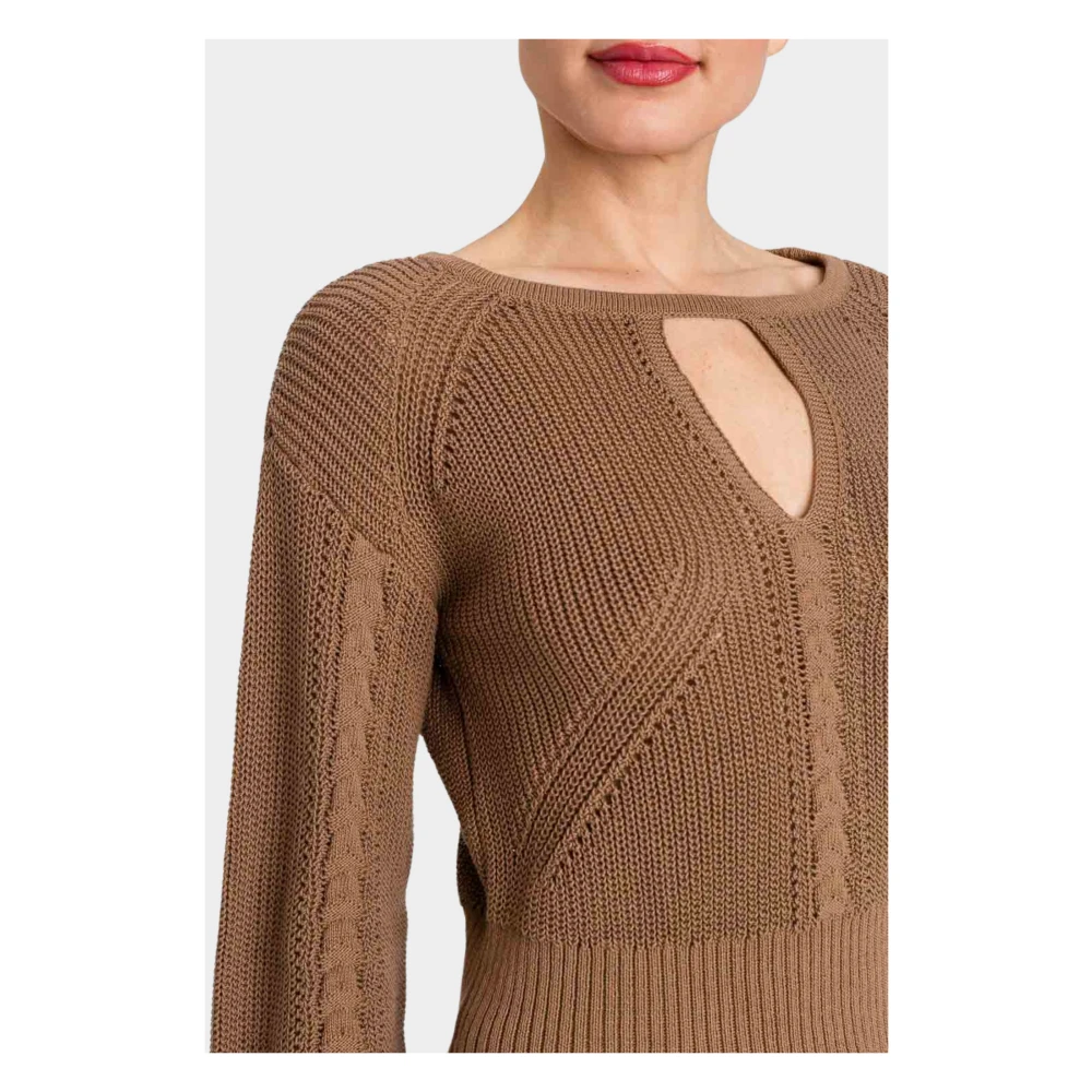 Twinset Katoenen Gebreide Set Brown Dames