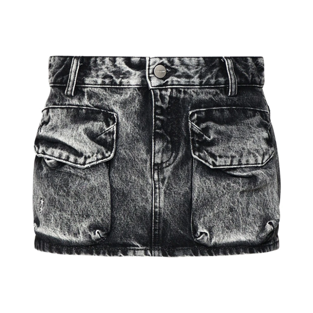Icon Denim Verouderd Grijs Denim Mini Rok Gray Dames