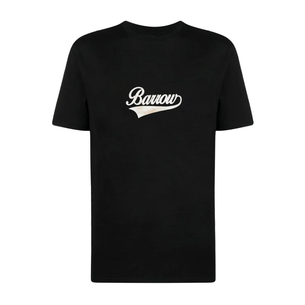Barrow Crew Neck Katoenen T-shirt Print Black Heren