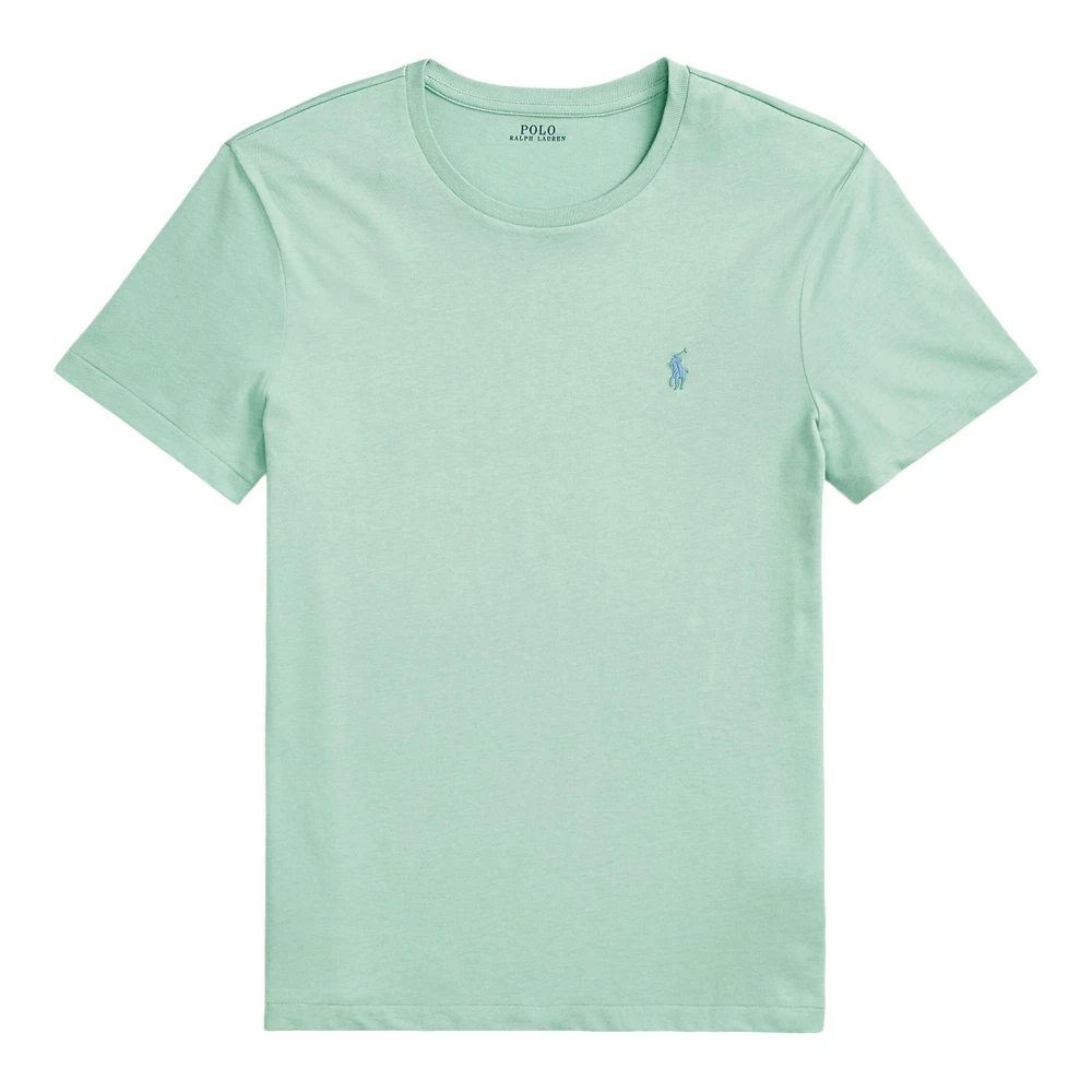 Ralph Lauren Geborduurd Katoenen T-Shirt Logo Green Heren