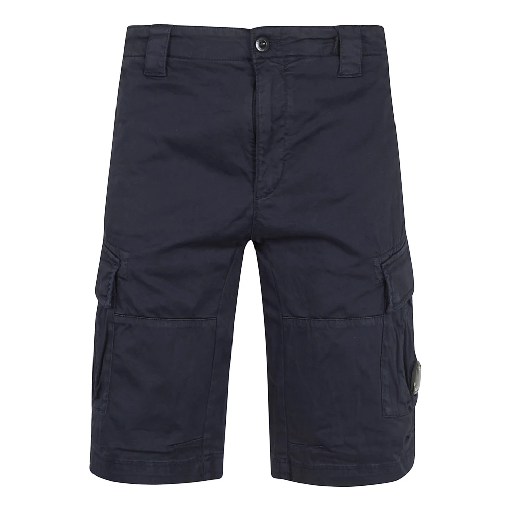 C.p. Company Men's Black Stretch Sateen Cargo Shorts