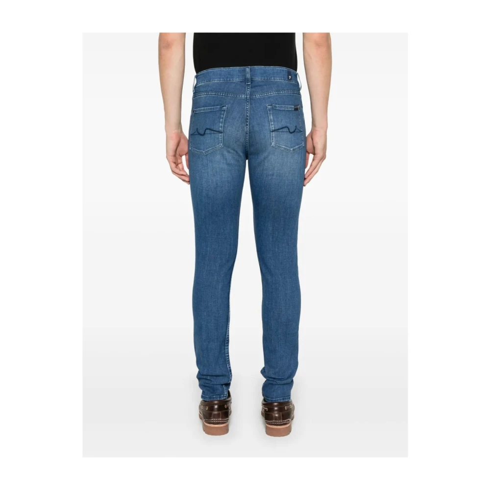 7 For All Mankind Slim Fit Jeans Donkerblauw Blue Heren